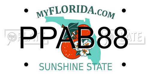 PPAB88 Florida License Plate