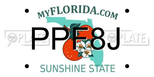 PPF8J Florida License Plate