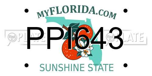 PPI643 Florida License Plate
