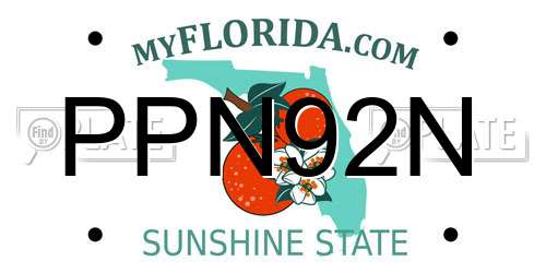 PPN92N Florida License Plate