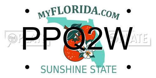 PPQ2W Florida License Plate