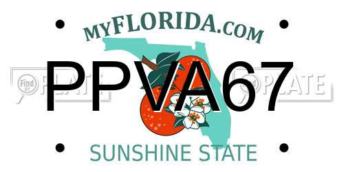 PPVA67 Florida License Plate