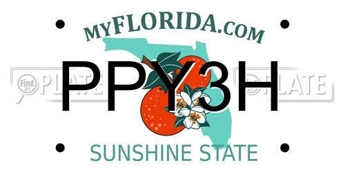 PPY3H Florida License Plate