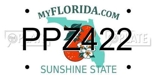 PPZ422 Florida License Plate