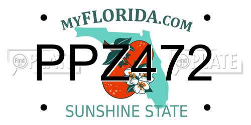 PPZ472 Florida License Plate