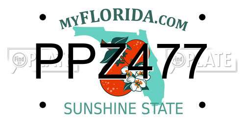 PPZ477 Florida License Plate