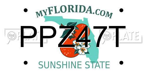 PPZ47T Florida License Plate