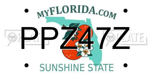 PPZ47Z Florida License Plate