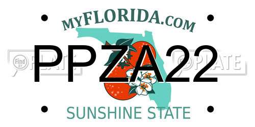 PPZA22 Florida License Plate