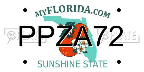 PPZA72 Florida License Plate