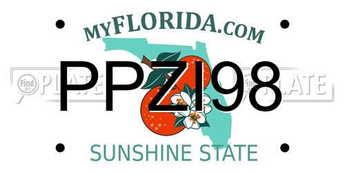 PPZI98 Florida License Plate
