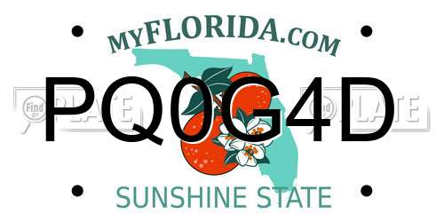 PQ0G4D Florida License Plate