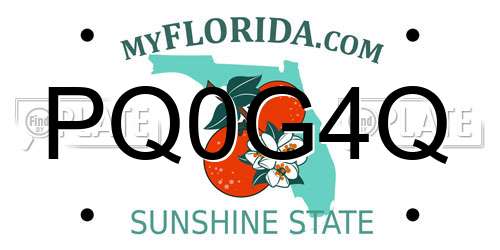 PQ0G4Q Florida License Plate