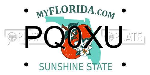 PQ0XU Florida License Plate
