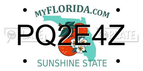 PQ2E4Z Florida License Plate