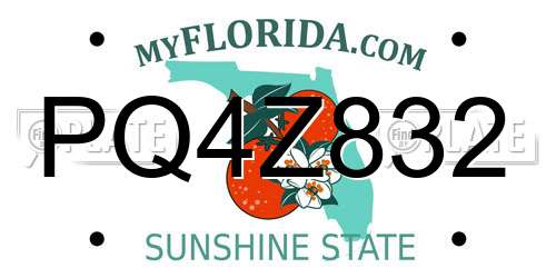 PQ4Z832 Florida License Plate