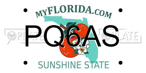 PQ6AS Florida License Plate