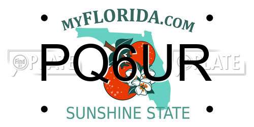 PQ6UR Florida License Plate
