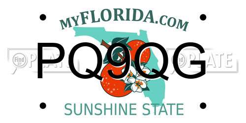 PQ9QG Florida License Plate