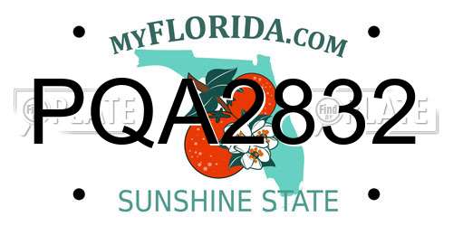PQA2832 Florida License Plate