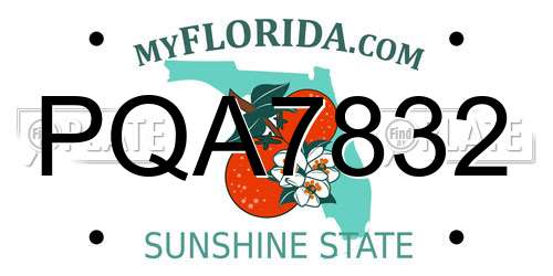 PQA7832 Florida License Plate