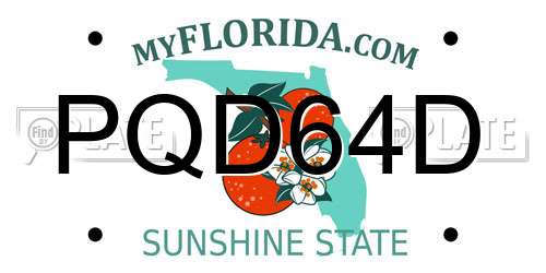 PQD64D Florida License Plate