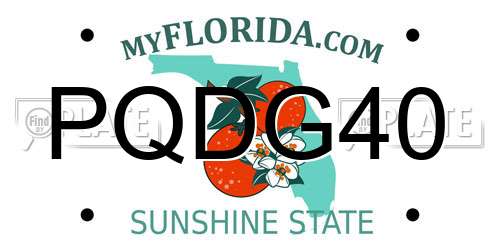 PQDG40 Florida License Plate