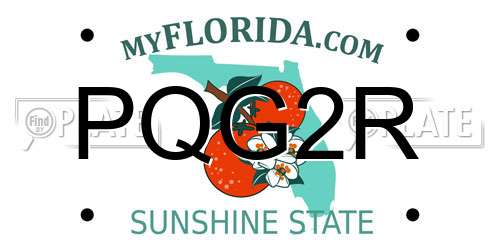 PQG2R Florida License Plate