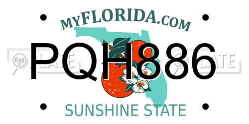 PQH886 Florida License Plate