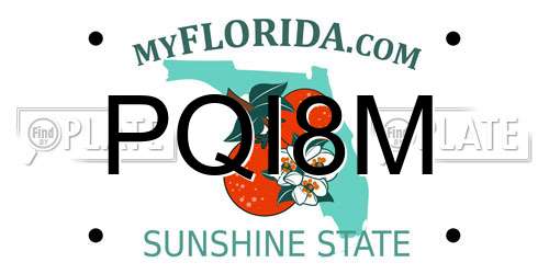 PQI8M Florida License Plate