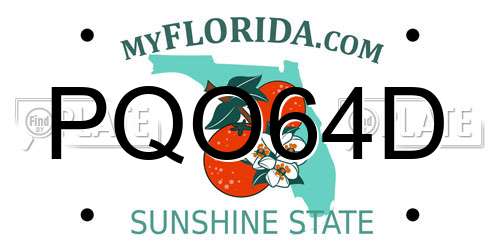 PQO64D Florida License Plate