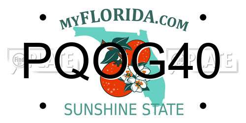 PQOG40 Florida License Plate