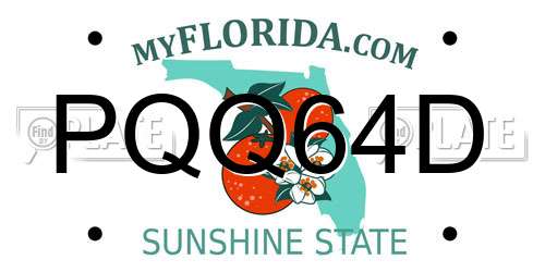 PQQ64D Florida License Plate