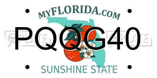 PQQG40 Florida License Plate