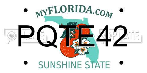 PQTE42 Florida License Plate