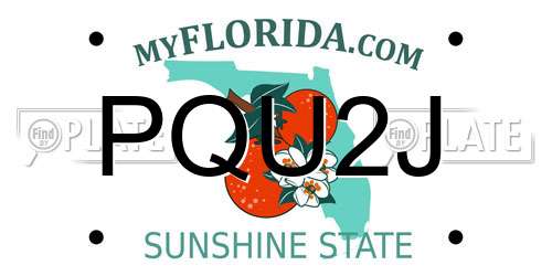 PQU2J Florida License Plate