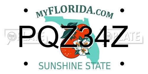 PQZ34Z Florida License Plate