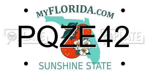 PQZE42 Florida License Plate
