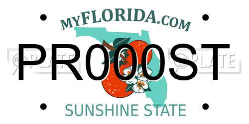 PR000ST Florida License Plate