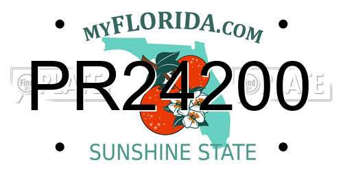 PR24200 Florida License Plate