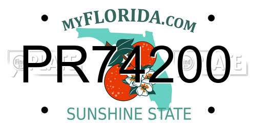 PR74200 Florida License Plate