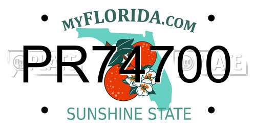 PR74700 Florida License Plate