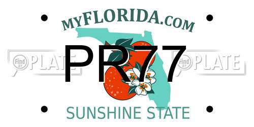 PR77 Florida License Plate