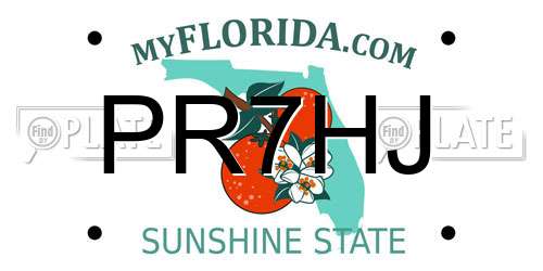 PR7HJ Florida License Plate