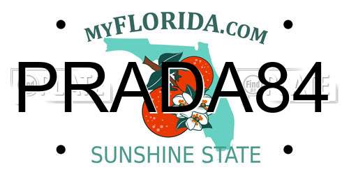 PRADA84 Florida License Plate