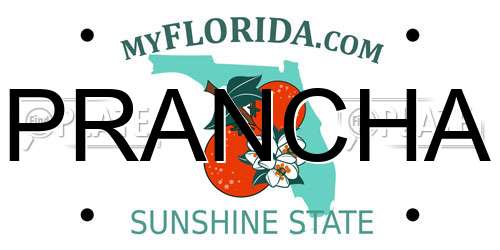 PRANCHA Florida License Plate