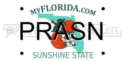 PRASN Florida License Plate