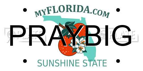 PRAYBIG Florida License Plate