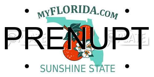 PRENUPT Florida License Plate
