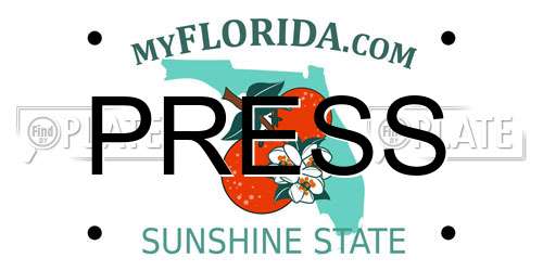 PRESS Florida License Plate